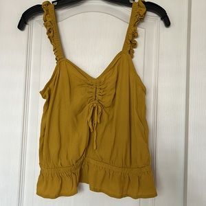 *NWOT* Express Mustard Yellow Ruffle Tank